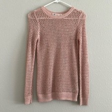 H M Pink and Gold Mesh Sweater kids size-