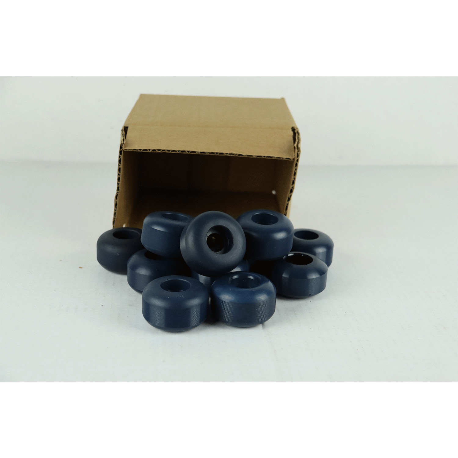 Blemished Box of 50mm Blank Blue Skateboard Wheels - 12 Wheels in Box