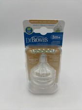 Dr. Brown's Wide-neck, Options , Silicone Bottle Nipple, Level 2. 3m , 2 in pack