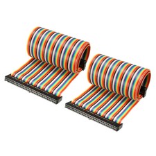 IDC Rainbow Wire Flat Ribbon Cable 64 Pins 48cm Length 2.54mm Pitch 2pcs Type-C