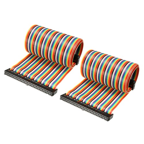 IDC Rainbow Wire Flat Ribbon Cable 64 Pins 48cm Length 2.54mm Pitch 2pcs Type-C - Picture 1 of 9