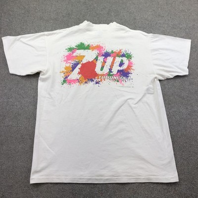 Vintage 7UP Shirt Mens XL White The Uncola Splatter Graphic Soda Tee 1991 90s