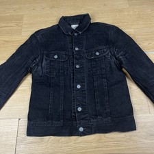 Lee Rider Vintage Denim Trucker Jacket Button Black Mens Medium Cowboy