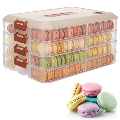 BOUTICOL 4Layer Stackable Cookie Container with Lids, Portable Plastic Airtig...