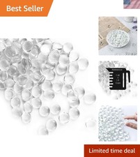 Clear Glass Gemstone Beads Vase Fillers 1 LB Flat Marble Beads Multiple Color...