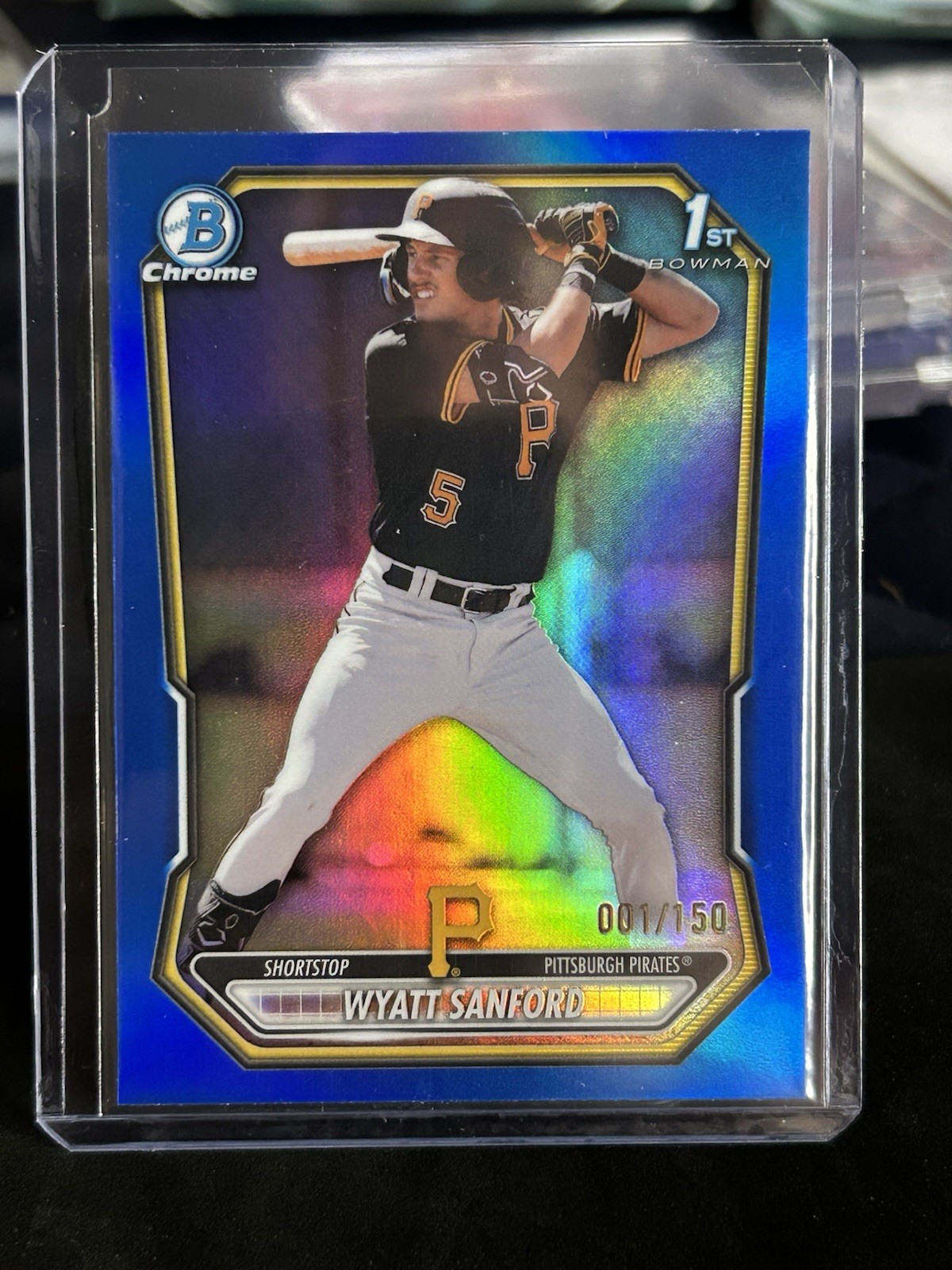 2026 Bowman Wyatt Sanford Chrome 1st True Blue Refractor /150 Pirates Prospect