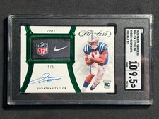 2020 Flawless JONATHAN TAYLOR Rookie Patch Auto RPA Emerald Shield /5 SGC 9.5/10