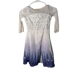 Disney Parks Frozen Elsa Dress Girl's 4 White Purple Princess Costume