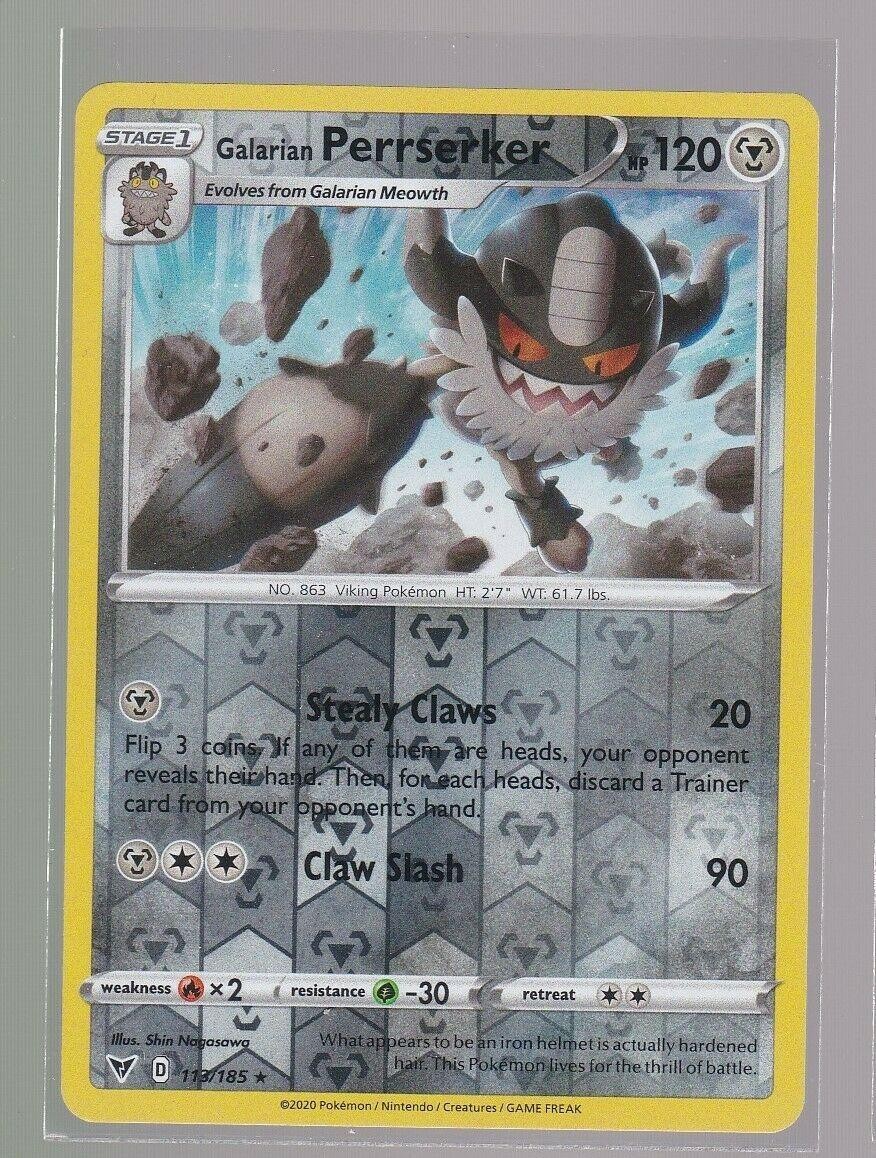 Galarian Perrserker 113/185 SWSH04: Vivid Voltage Reverse Holofoil
