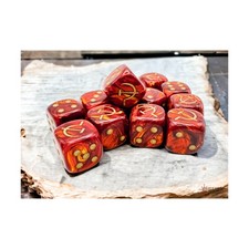 Chessex Dice d6 16mm Soviet Scarab Scarlet w/Gold 12 New