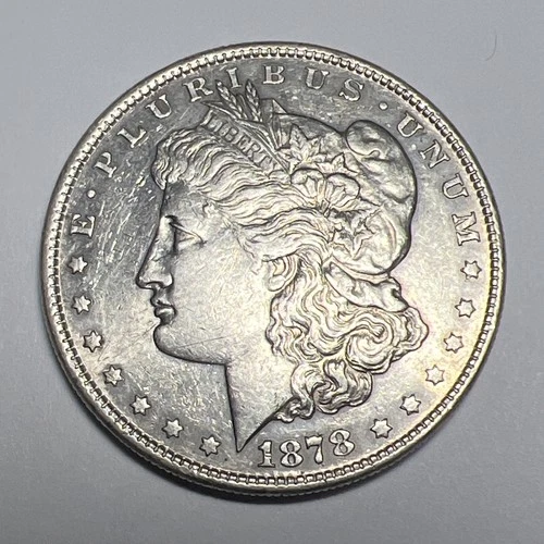 1878 8 Tail Feather Variety, Morgan Silver Dollar Ch. AU+￼