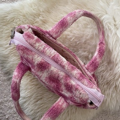 Vivienne Westwood Vintage Pink Leopard Terrycloth Towel Bag made