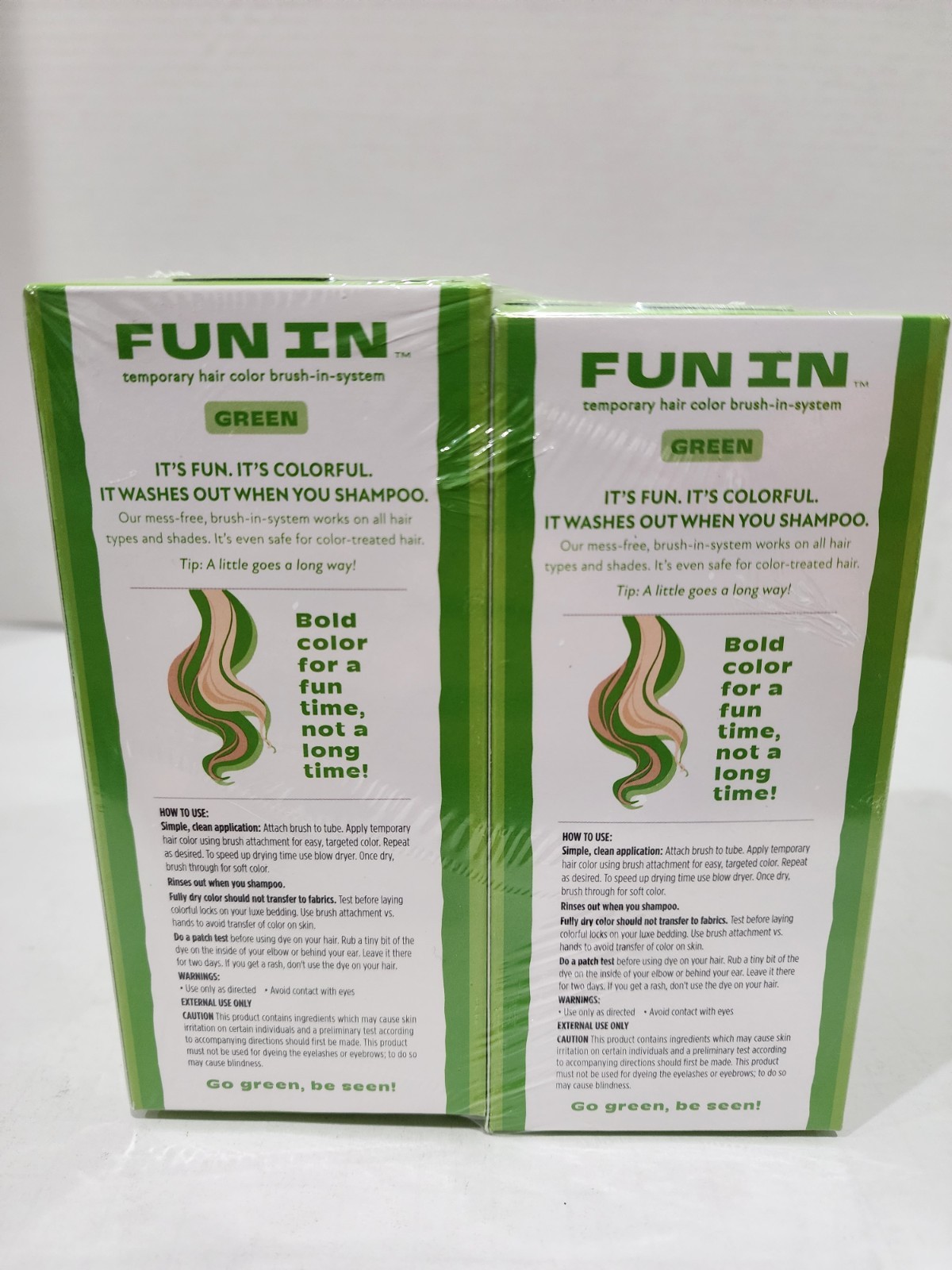 12pk Fun In by Sun In Temporary Brush In BLUE,GREEN, PINK Hair Color Wash Out