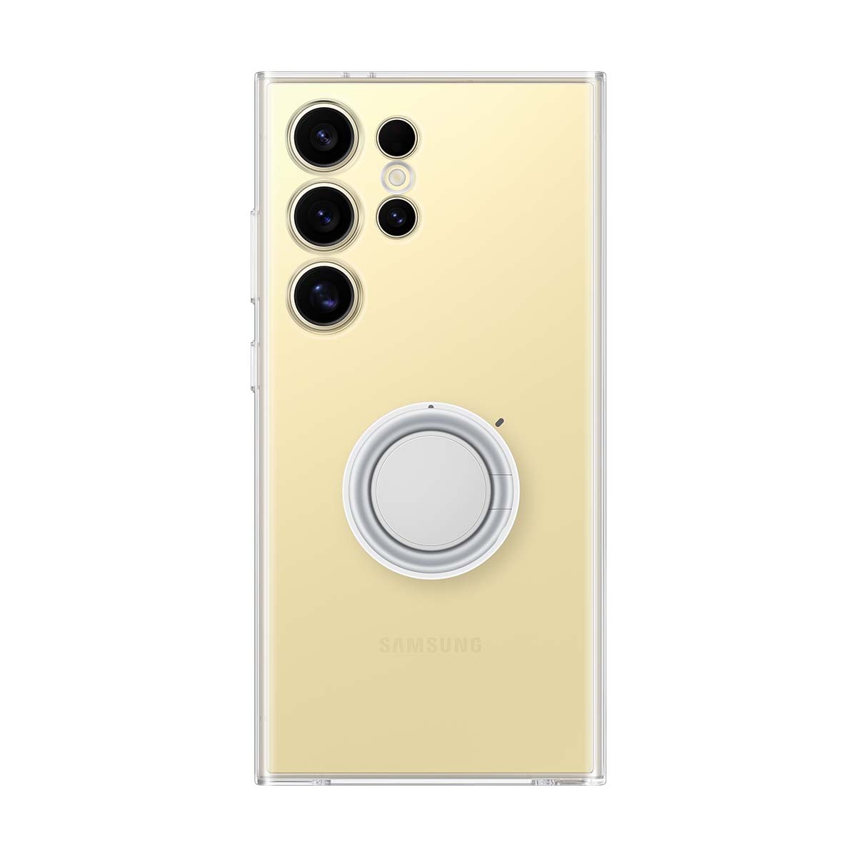 Coque Galaxy S24 Ultra transparente avec béquille pour visionnage vidéo mains libres