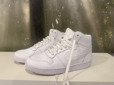 Nike Ebernon Mid Womens Triple White Everyday Sneakers AQ1778-100