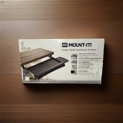 Mount-It! Keyboard Tray Under Desk with Mouse Platform, For Office, Gaming. New!