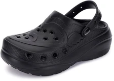 Womens Clogs and Mules Wedge Slip On House Home Garden Shoes Indoor Thick Sol...