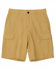 VINTAGE Mens Cargo Shorts Large W34 Yellow Polyester AQ01