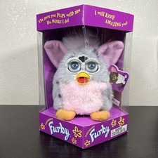 Vtg Furby 1998 Snow Leopard 70-800 New Box Green Eyes Snow Leopard