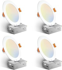 4 Pack 6 Inch 5CCT Ultra-Thin LED Recessed Ceiling Light
