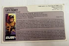 GI Joe File Card Uncut 1986 Lift Ticket