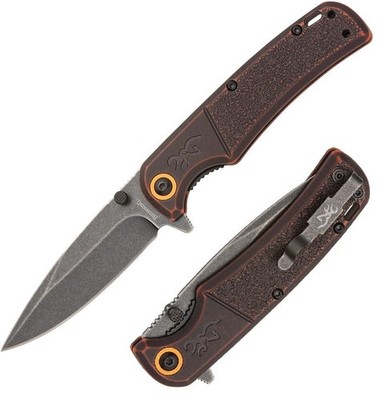 Browning Buckmark Slim Folding Knife 3'' D2 Tool Steel Blade Laminate Handle