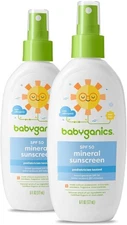 Babyganics SPF 50 Baby Sunscreen Spray | UVA UVB Protection | Octinoxate
