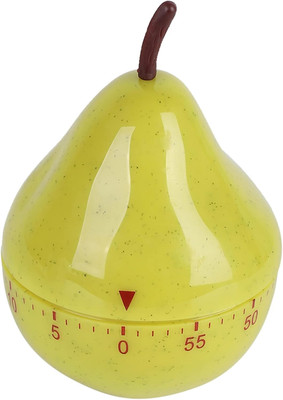 Kitchen Timer Cute, Spring Mechanical Cooking Cartoon Pear Shape Manual Green 