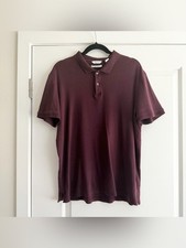 Calvin Klein Liquid Touch Burgundy Red Short Sleeve Polo Shirt, Men's Size Large