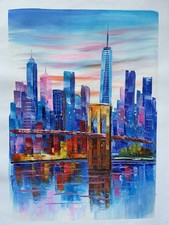 New York Skyline Original Art Paintings for sale | eBay