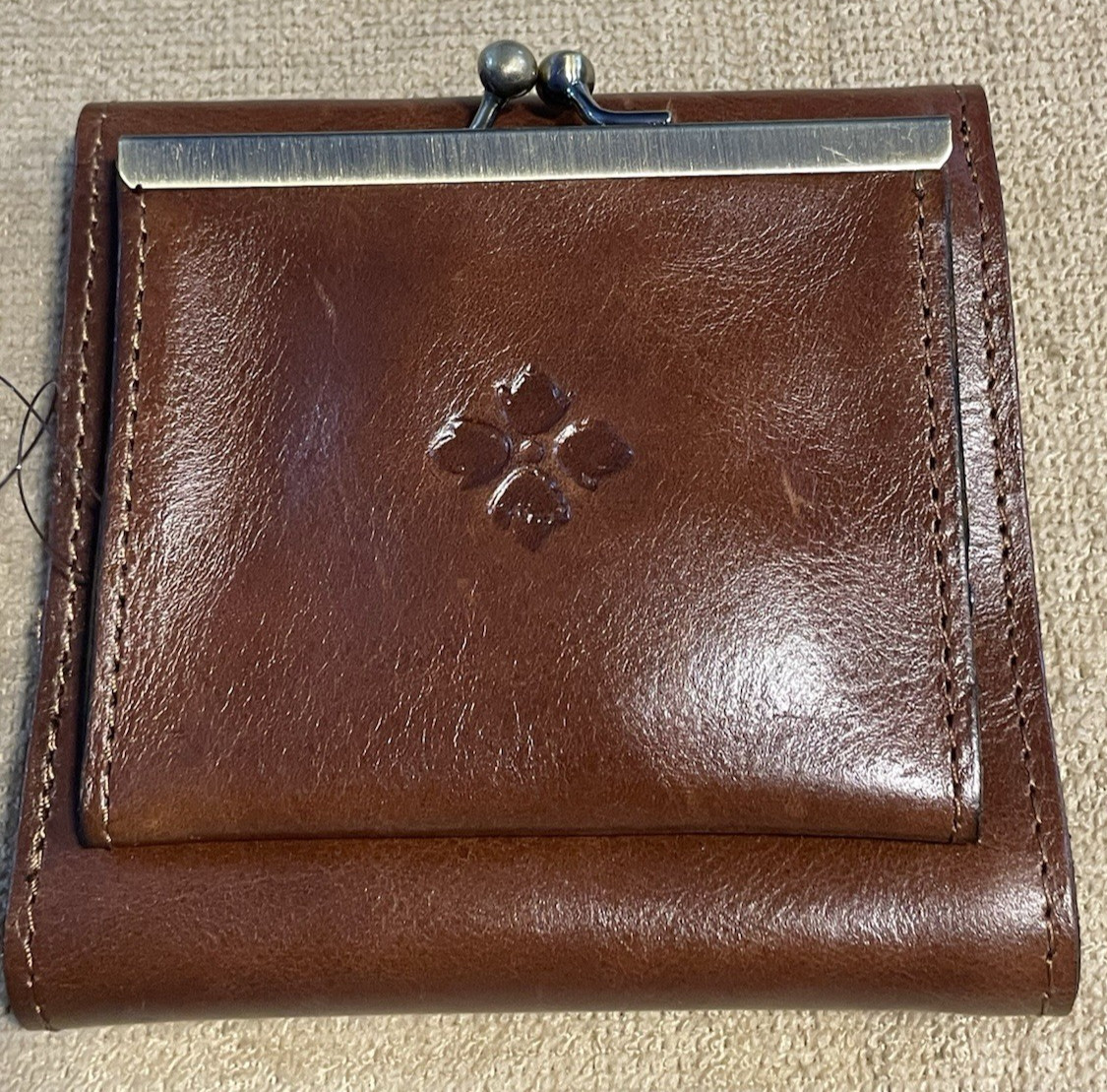 PATRICIA NASH REITI WALLET DISTRESSED VINTAGE BROWN COGNAC NWT