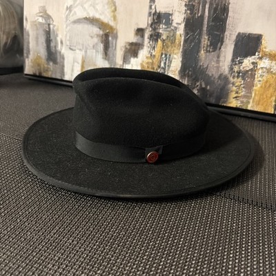 Mens Bruno Capelo Hat Princeton Collection Australian Wool Felt Fedora Black