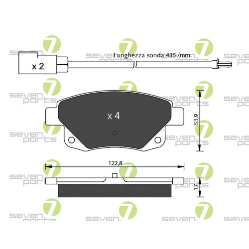 Plaquettes de frein à disque Seven Parts SVP29170 anti-bruit pour Opel