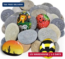 25Pcs River Rocks for Painting, 2-3 Inch Flat Smooth Rocks to Paint, Natural Cra