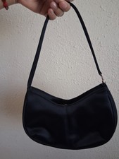 XOXO Black Crescent Shoulder Bag Logo Hardware Magnetic Closure