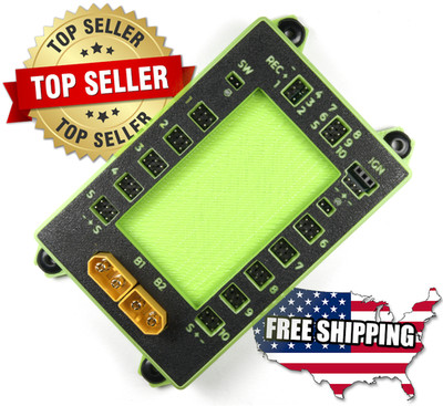 RC Servo High Power Distribution Board 10 Channel HV 2S 3S Redundant 30A BLK/GRN