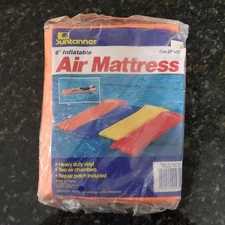 Vtg Suntanner 6' Inflatable Pool Air Mattress 72 x 27 Air Mat Orange NOS See Pic