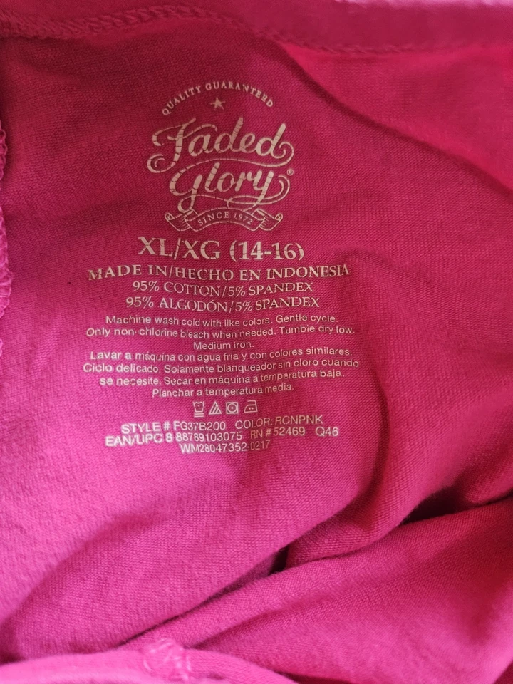 Girls Faded Glory Size 14/15 Pink Leggings - Image 3 of 4