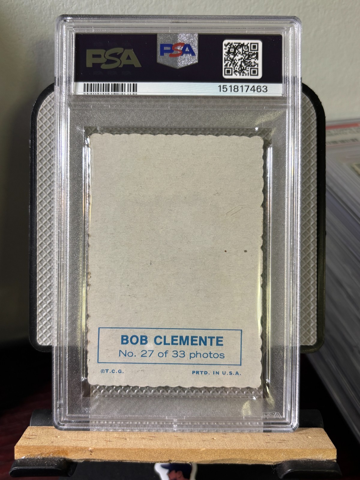 1969 TOPPS DECKLE EDGE #27 ROBERTO CLEMENTE PSA 6 view 2