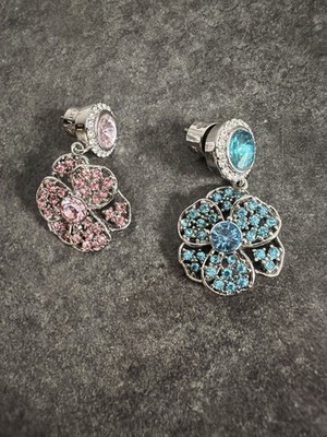Kurt Geiger London Mismatched Flower Drop Earrings