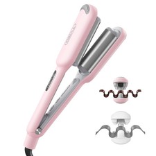 TYMO ROVY Compact 1 Inch Ceramic Curling Iron, Ionic Beach Wave Hair Waver, Fast