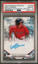 2023 Bowman Sterling Prospect Auto Mikey Romero/99 Speckle Ref PSA 10 Red Sox