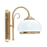 Wandleuchte Glas Weiß Gold Schlafzimmer Modern E27 B:18.5 Cm Wandlampe Flur