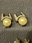 Vintage Clip On Earring Lot 8 Pairs Gold Silver Tone — photo 3