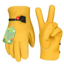 Mellbree Gartenhandschuhe f&uuml;r Kinder, Leder Sicherheit Arbeit S, gelb