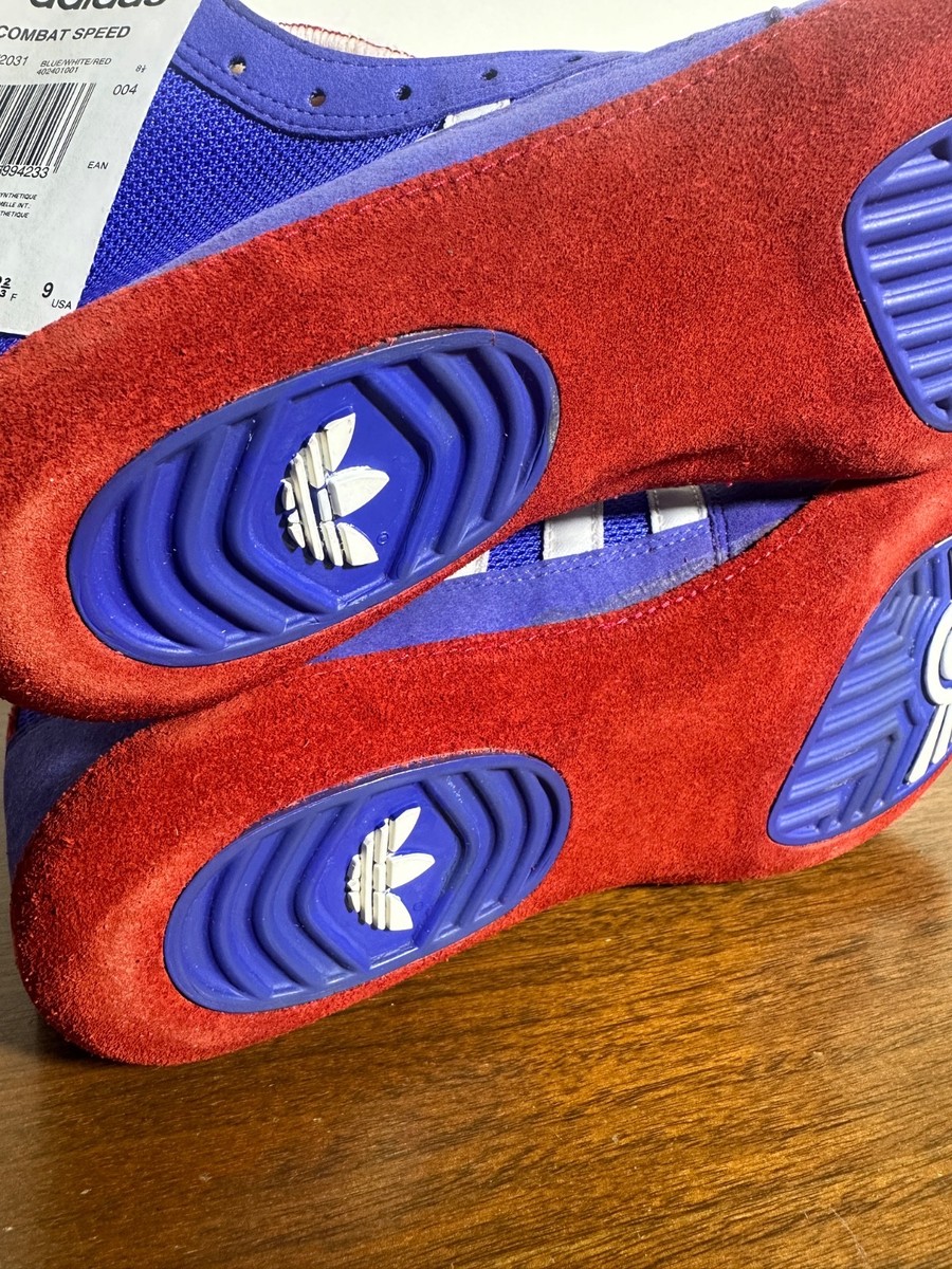 ADIDAS COMBAT SPEED WRESTLING SHOES BLUE WHITE RED BLUISH VINTAGE RARE OG 9  | eBay