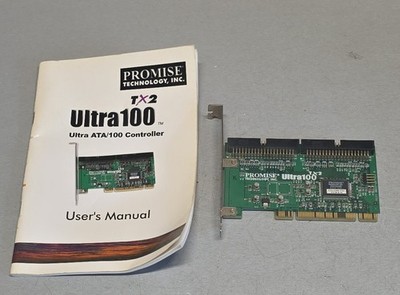 Promise Ultra100 TX2 Ultra ATA/100 PCI IDE Controller Card with Manual