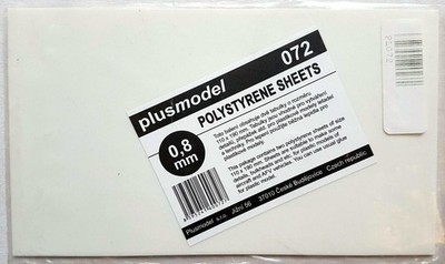 PlusModel 072 Polystyrene Sheets 0,8mm x 110 x 190mm (2 Stück)