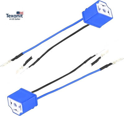 2 PCS H4 HB2 9003 Wiring Harness Headlight Socket, Ceramic Headlight Connector,