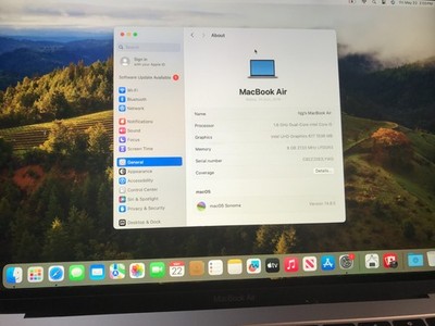MacBook Air  2019 (A1932) 13.3''  i5 8GB  128GB  Gray Service Battery  #135